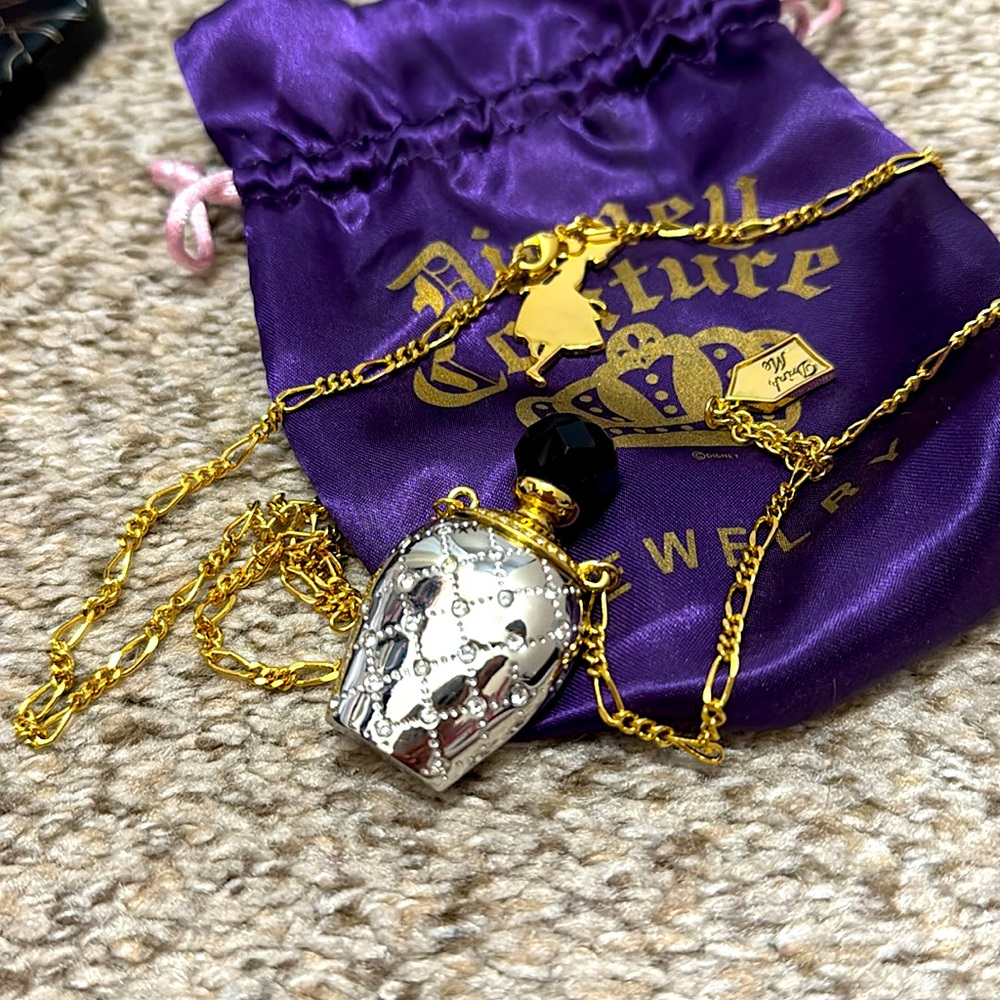 Disney Couture Alice in Wonderland Drink Me Potion Bottle Necklace